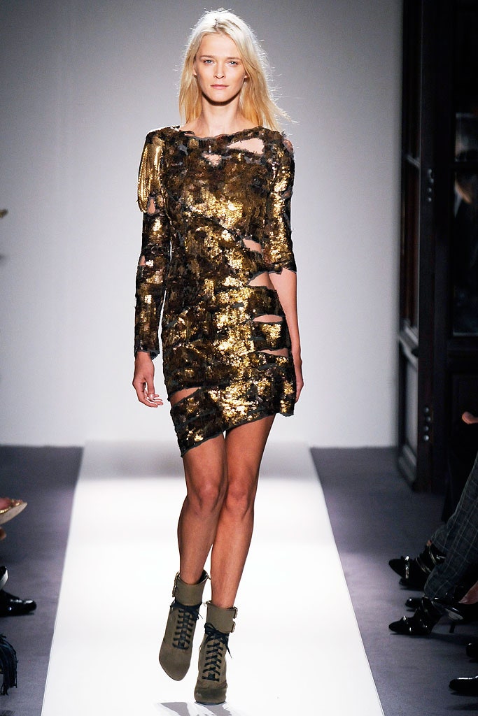 fitted gold and black cutout dress