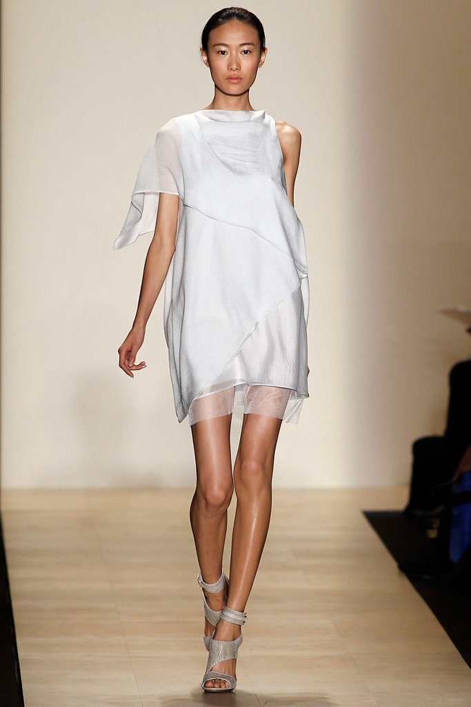 white silk relaxed dress
