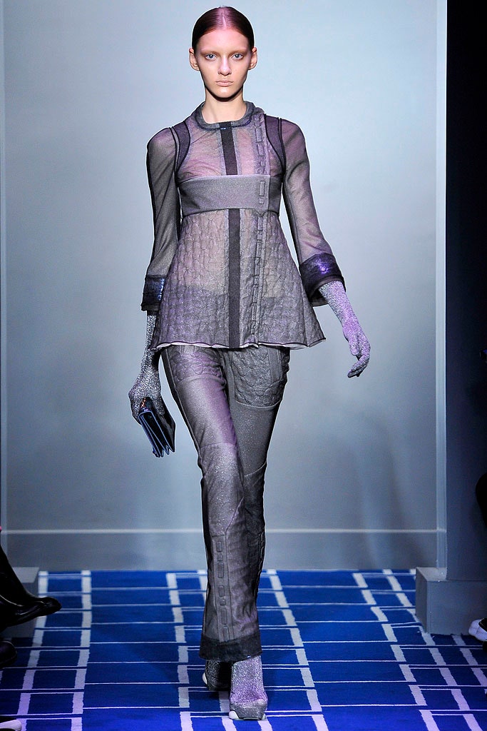 gray mesh top and pants