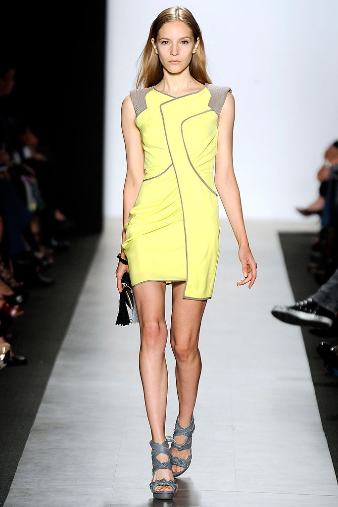 fitted yellow mini dress