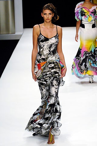 black and white printed maxi dress