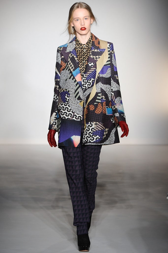 multi-patterned tailored blazer