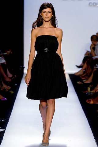 black strapless a-line dress