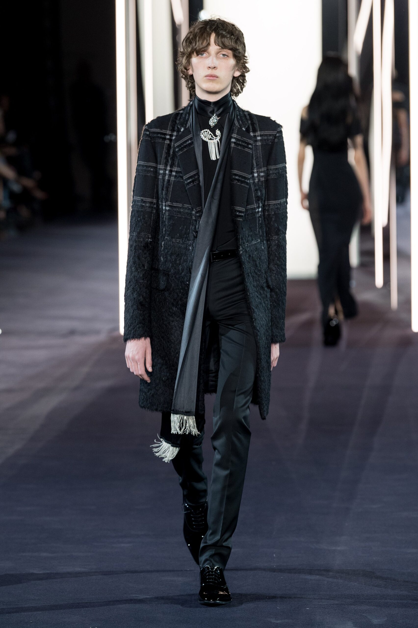 tailored black wool coat