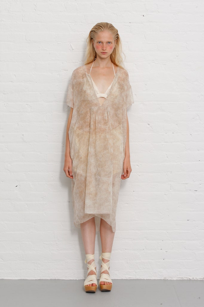 beige relaxed midi dress