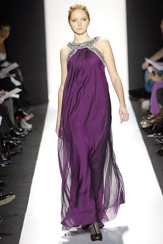 purple silk sleeveless gown