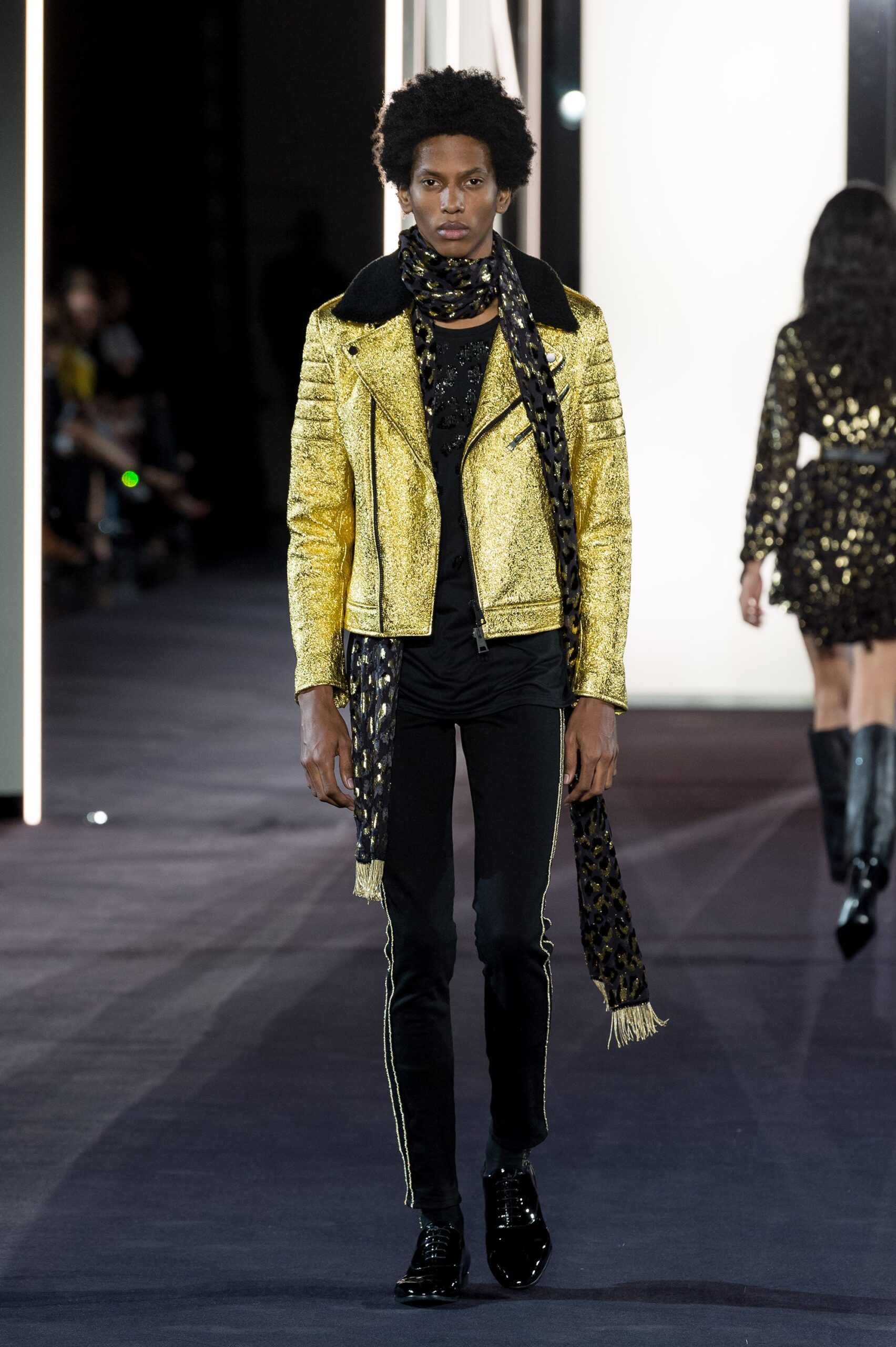 gold metallic fitted jacket