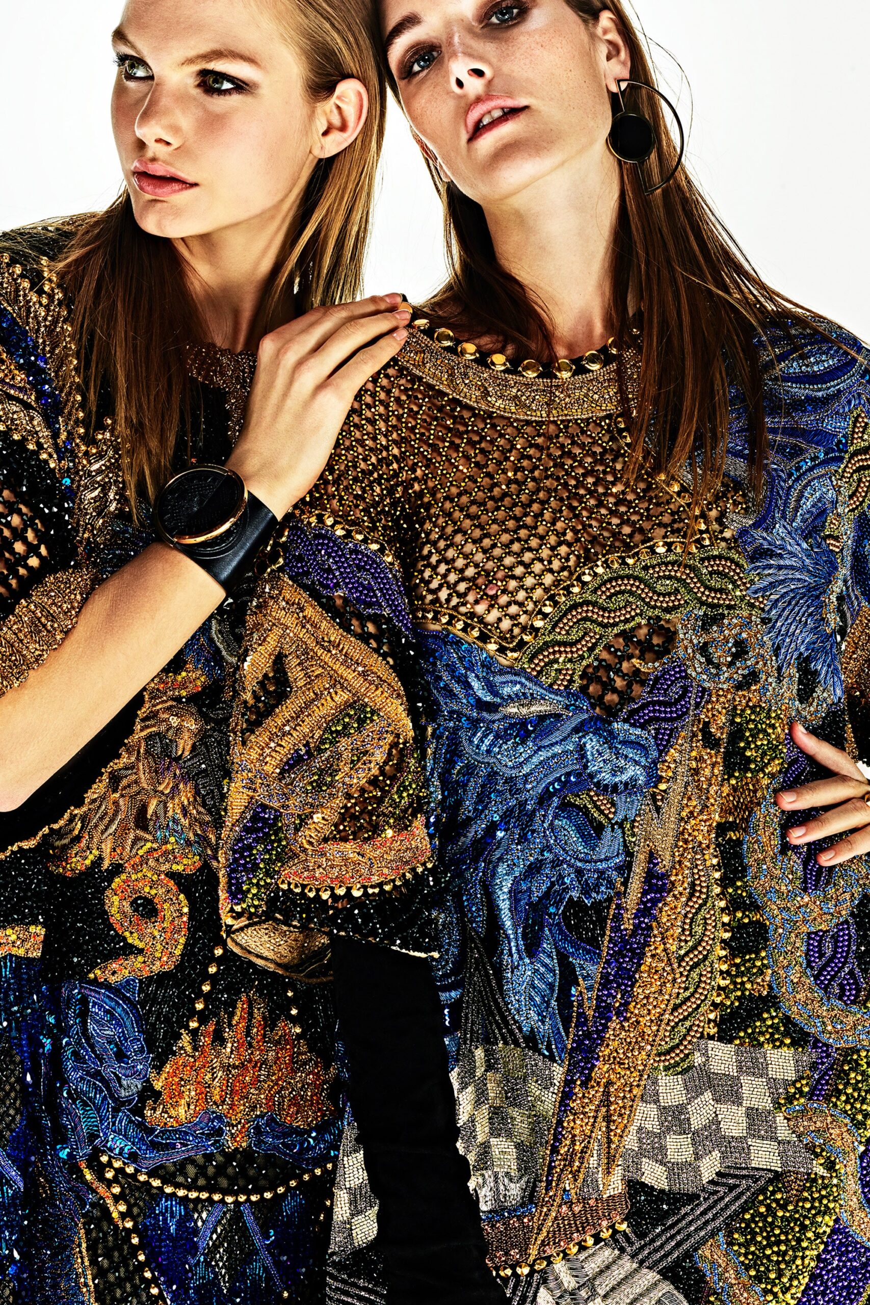 multi-colored embroidered poncho