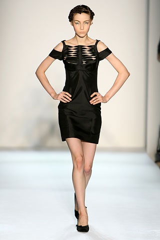 black cutout satin mini-dress