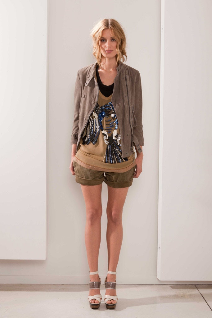 gray suede jacket with sequined top