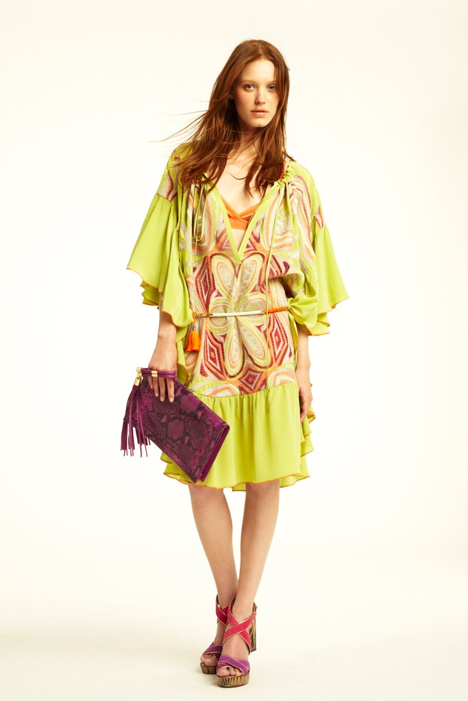 green embroidered mini dress