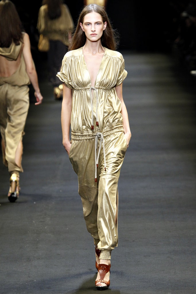 gold silk relaxed jumpsuit