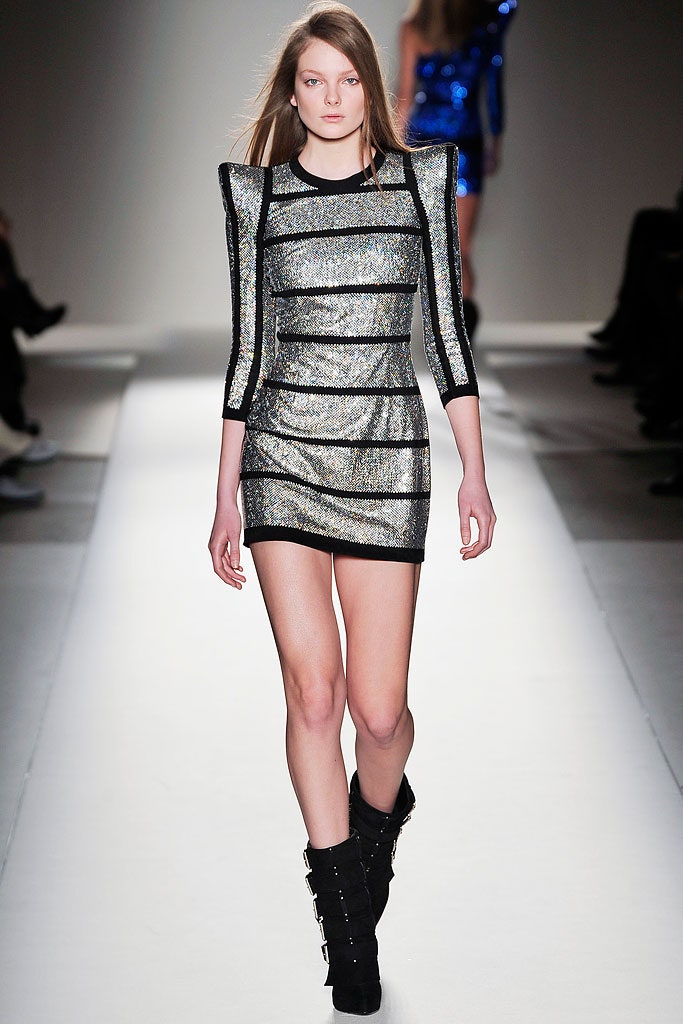 fitted black silver mini-dress