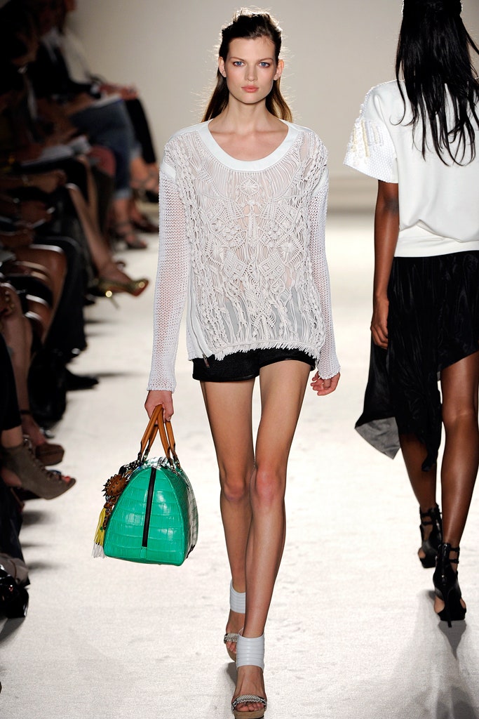 white lace top with black shorts