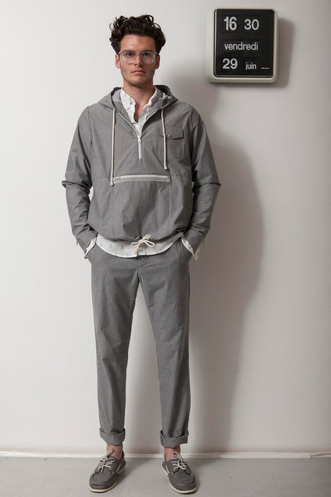 gray relaxed hoodie with shirt and pants