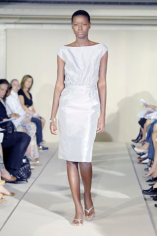 gray silk sleeveless dress