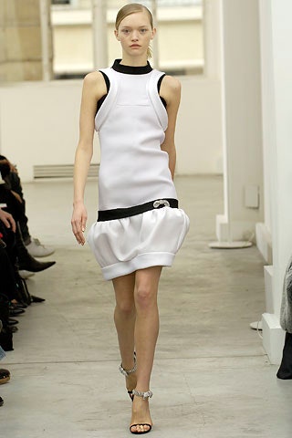 fitted white neoprene dress