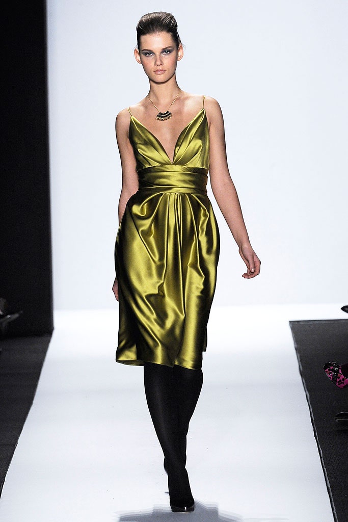 green satin sleeveless dress