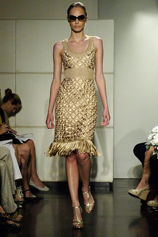 fitted gold silk dress