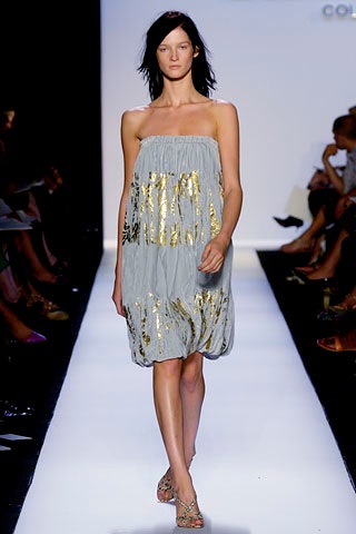 gray strapless embellished dress