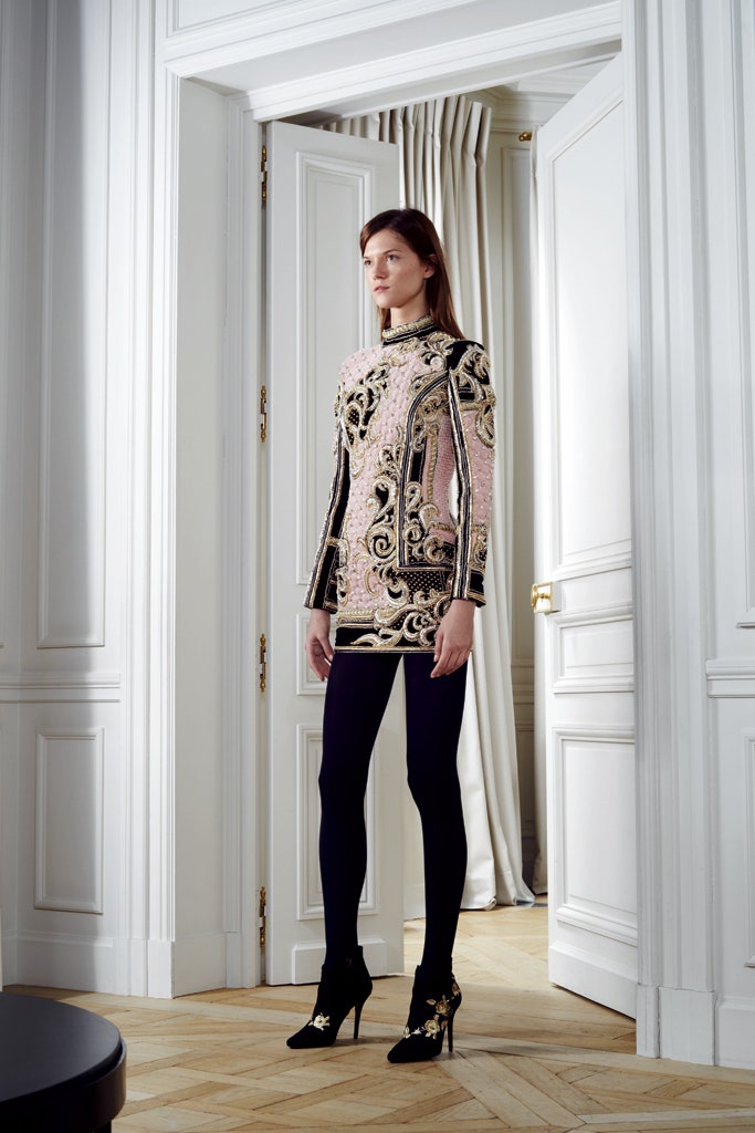 fitted black mini dress with embroidery