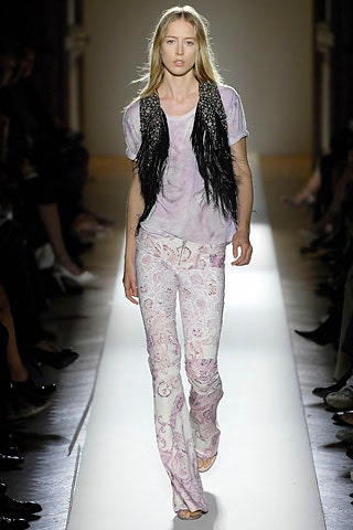 purple pink relaxed top with fringed vest