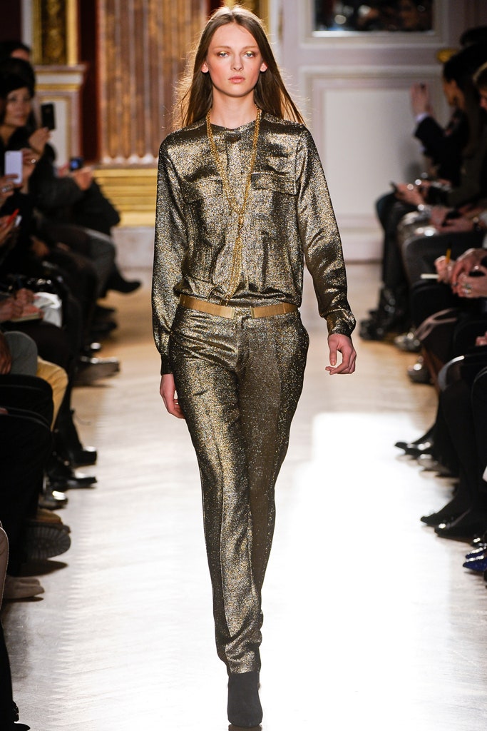 gold silk long-sleeve collared fitted textured shiny shirt
