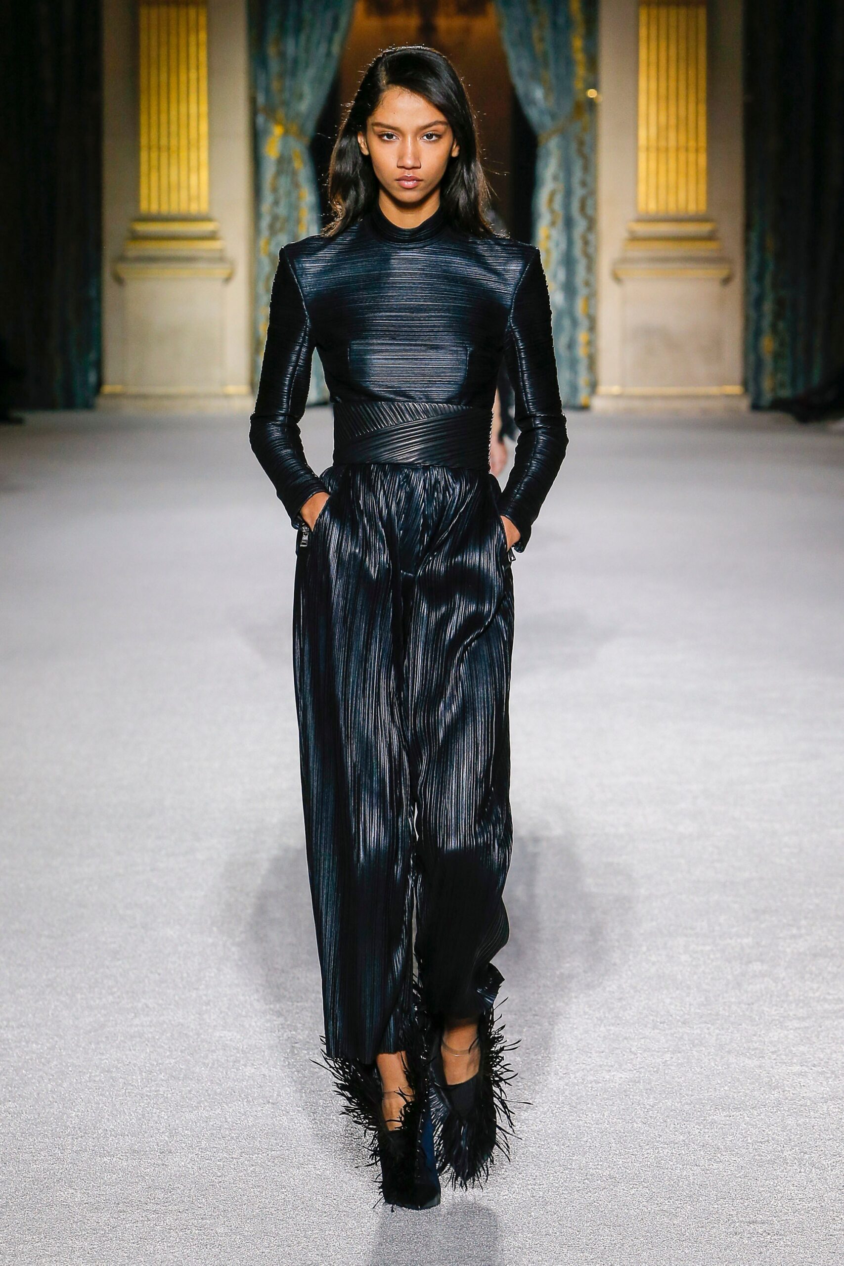 black silk fitted maxi dress