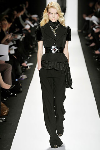 black wool long-sleeve collared tailored buttoned pleated suit