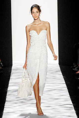 white strapless embroidered dress