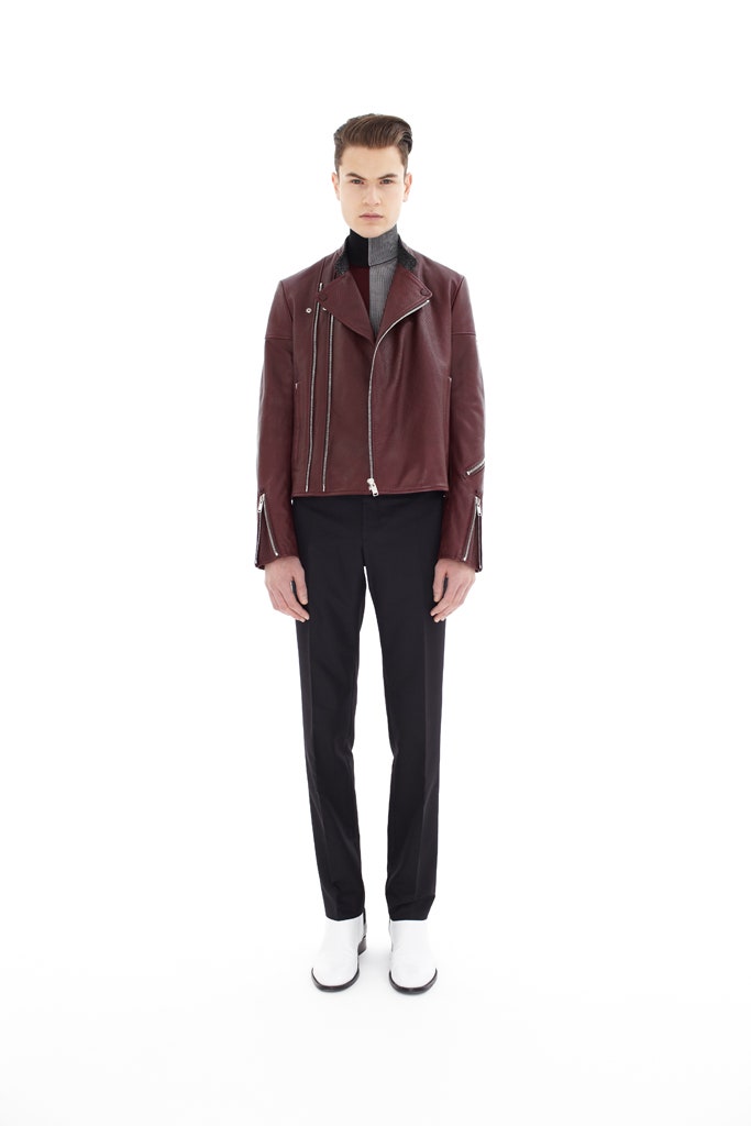brown leather fitted jacket