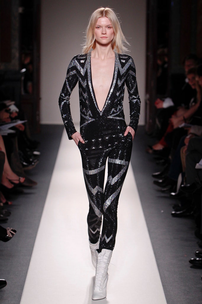 black and white sequin catsuit