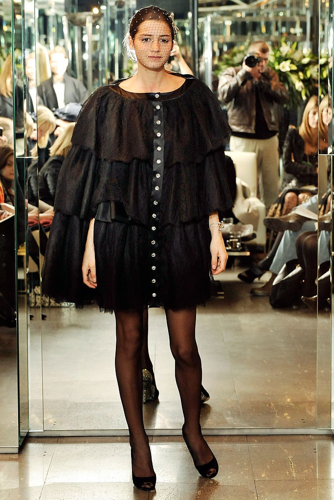 black tiered tulle mini dress