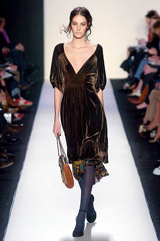 brown velvet midi dress with bag