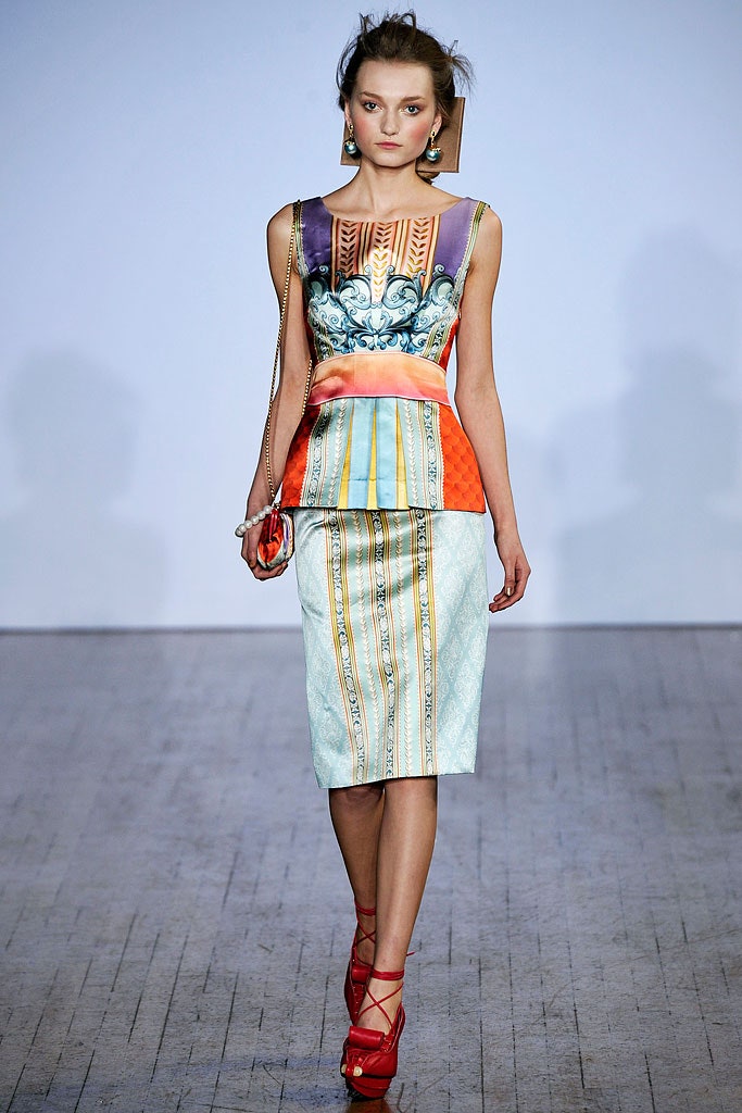 colorful silk top and midi skirt