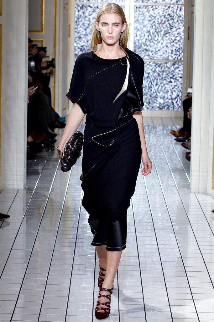 black silk fitted midi dress
