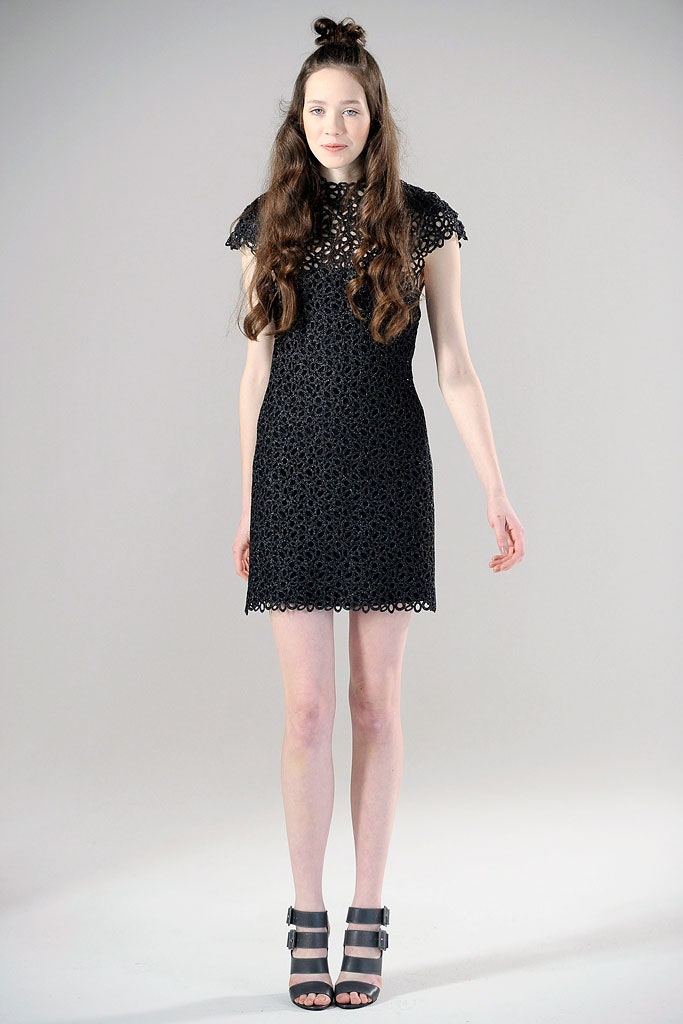 black crochet mini-dress