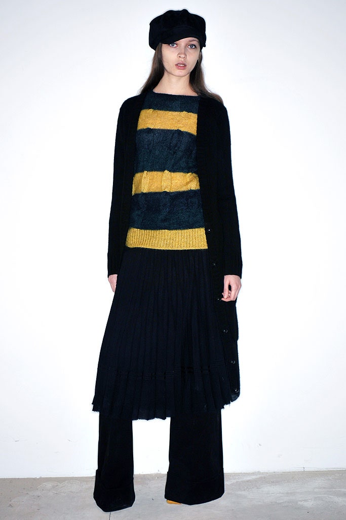 black and yellow striped sweater