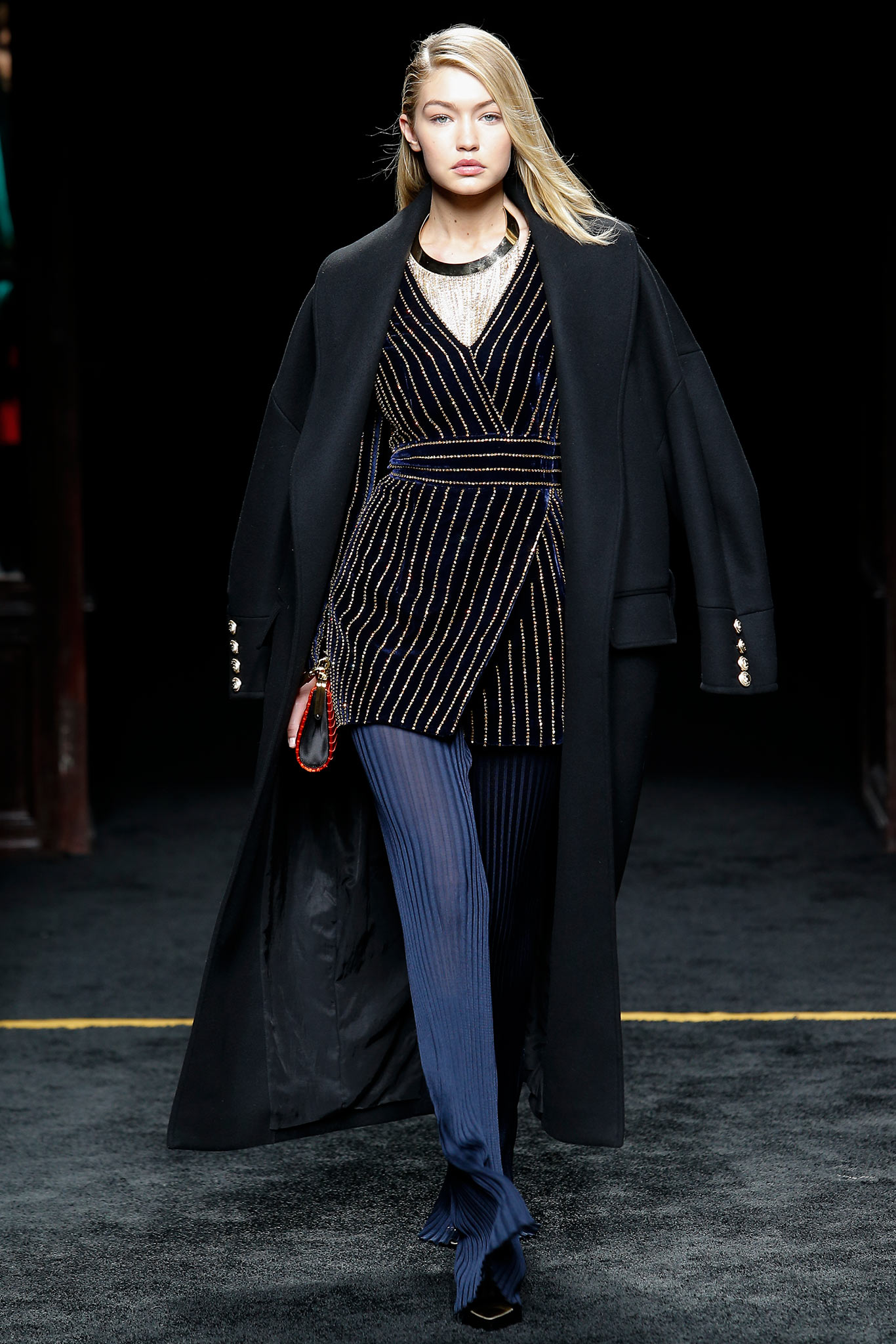 blue silk slim pleated pants