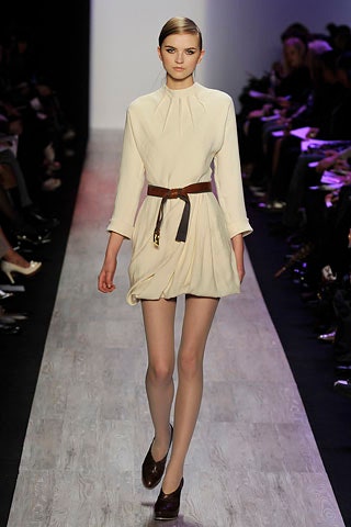 ivory silk long-sleeve dress