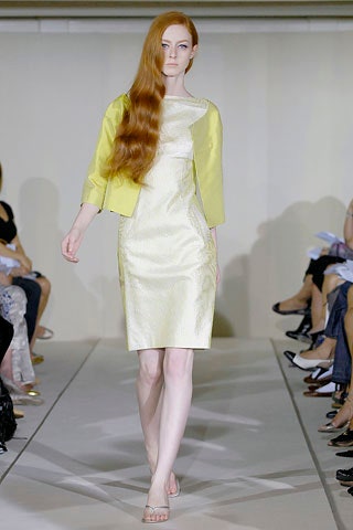 yellow silk long-sleeve collared structured jacket