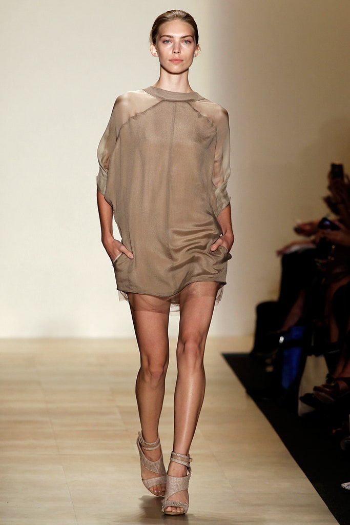 beige sheer relaxed dress