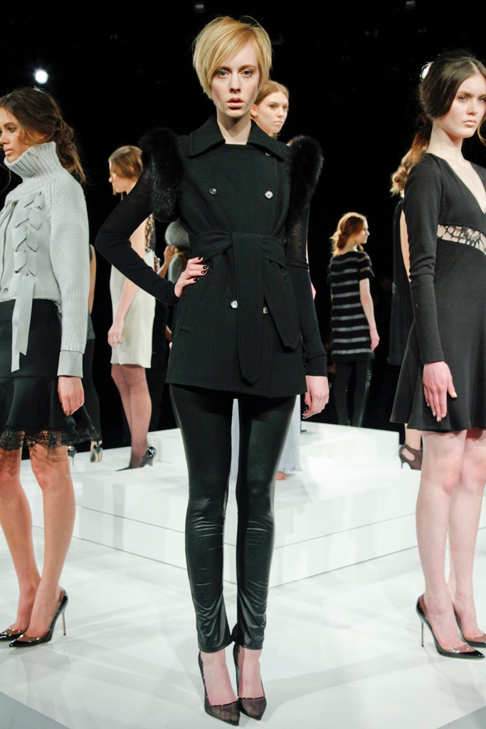 black belted double-breasted coat
