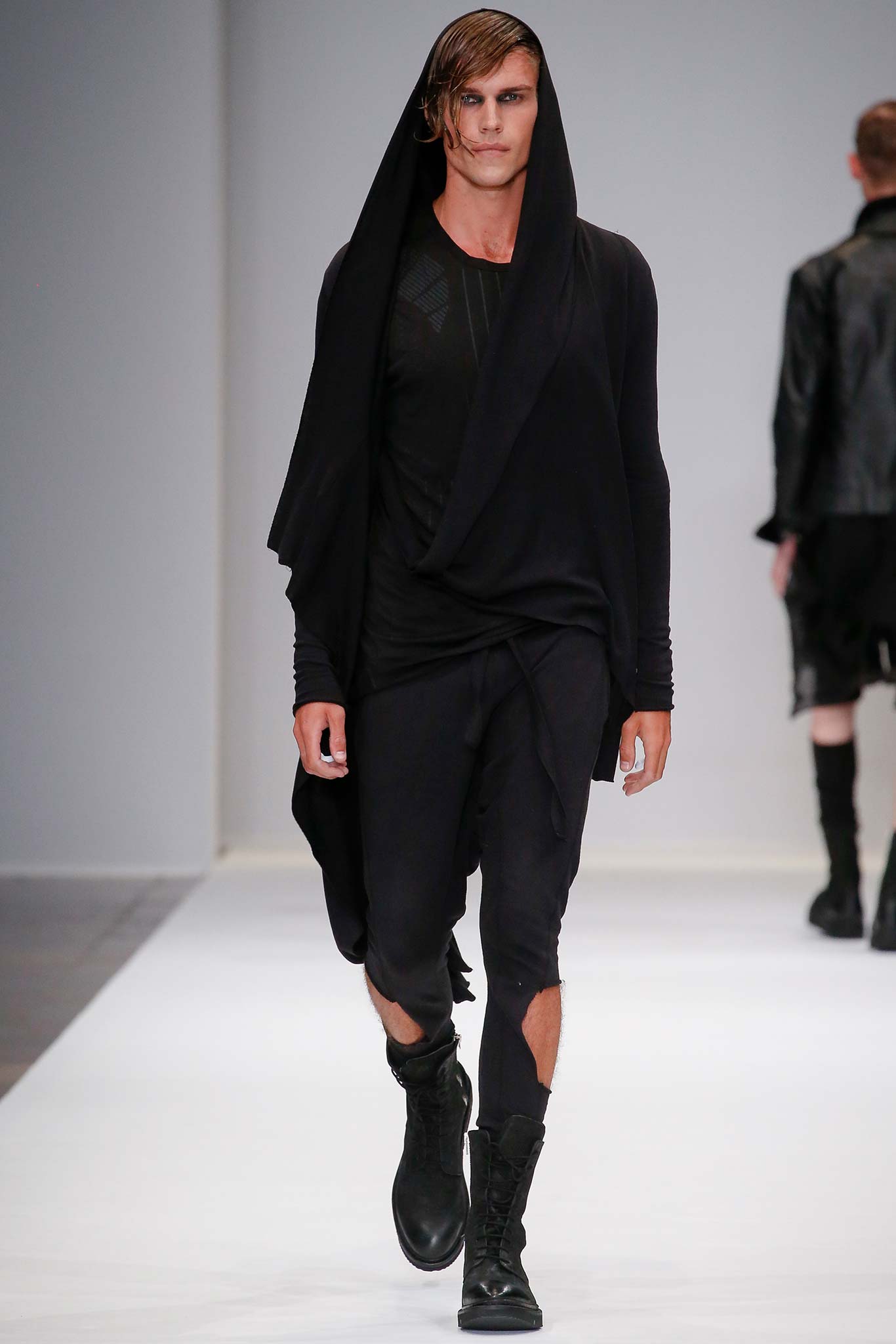 black leather boots