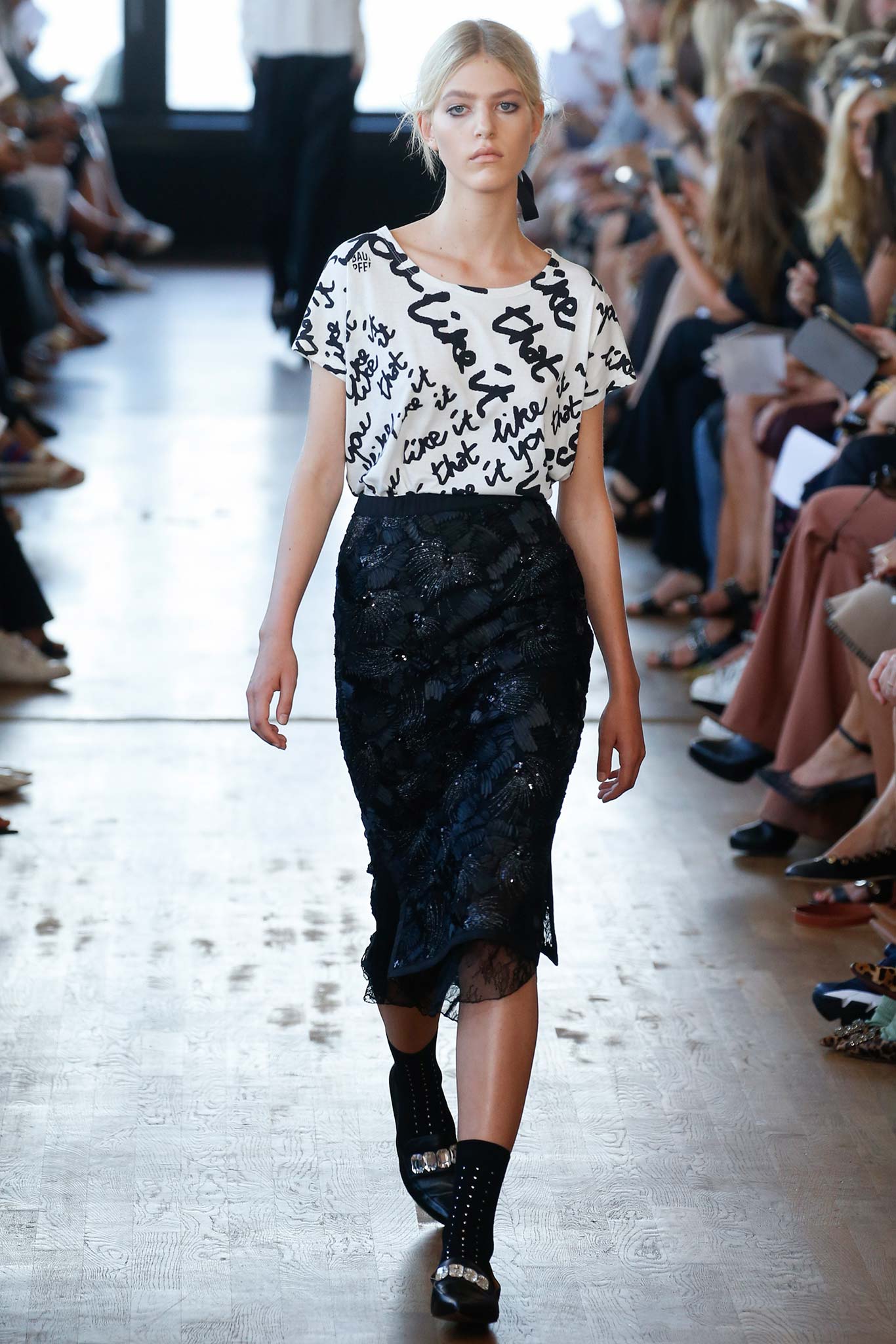 black lace fitted high-waisted pencil sheer skirt