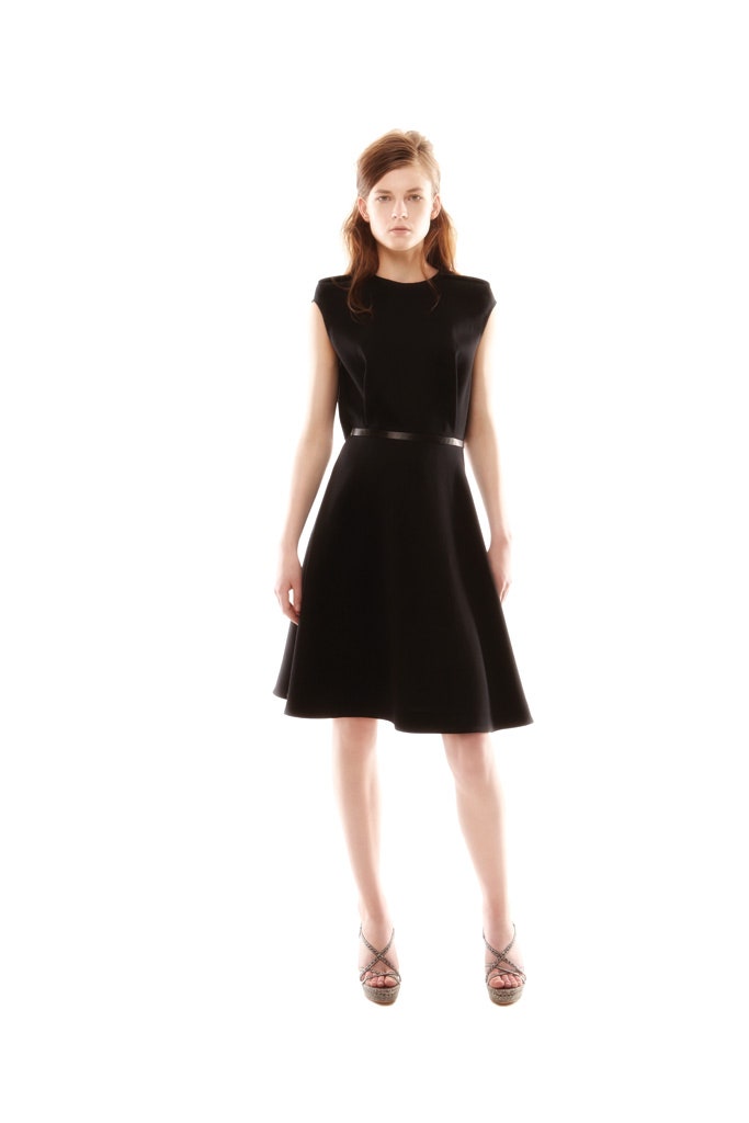 black silk sleeveless dress