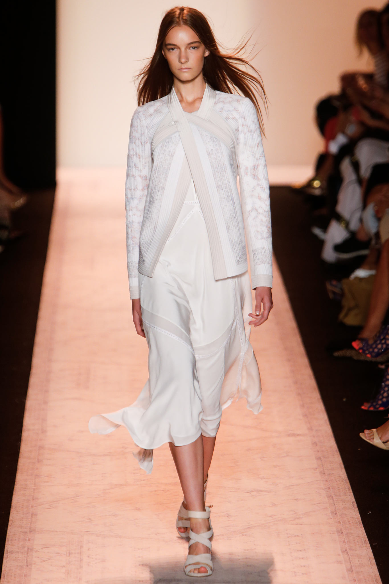 white lace long-sleeve collared fitted buttoned sheer jacket