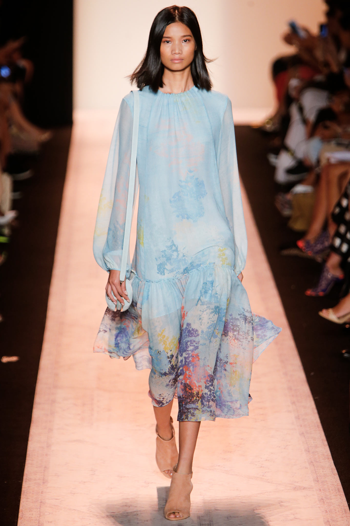 flowing tiered midi dress