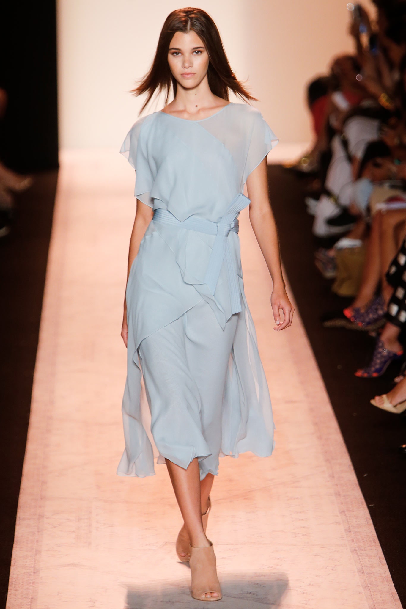 blue chiffon sleeveless dress