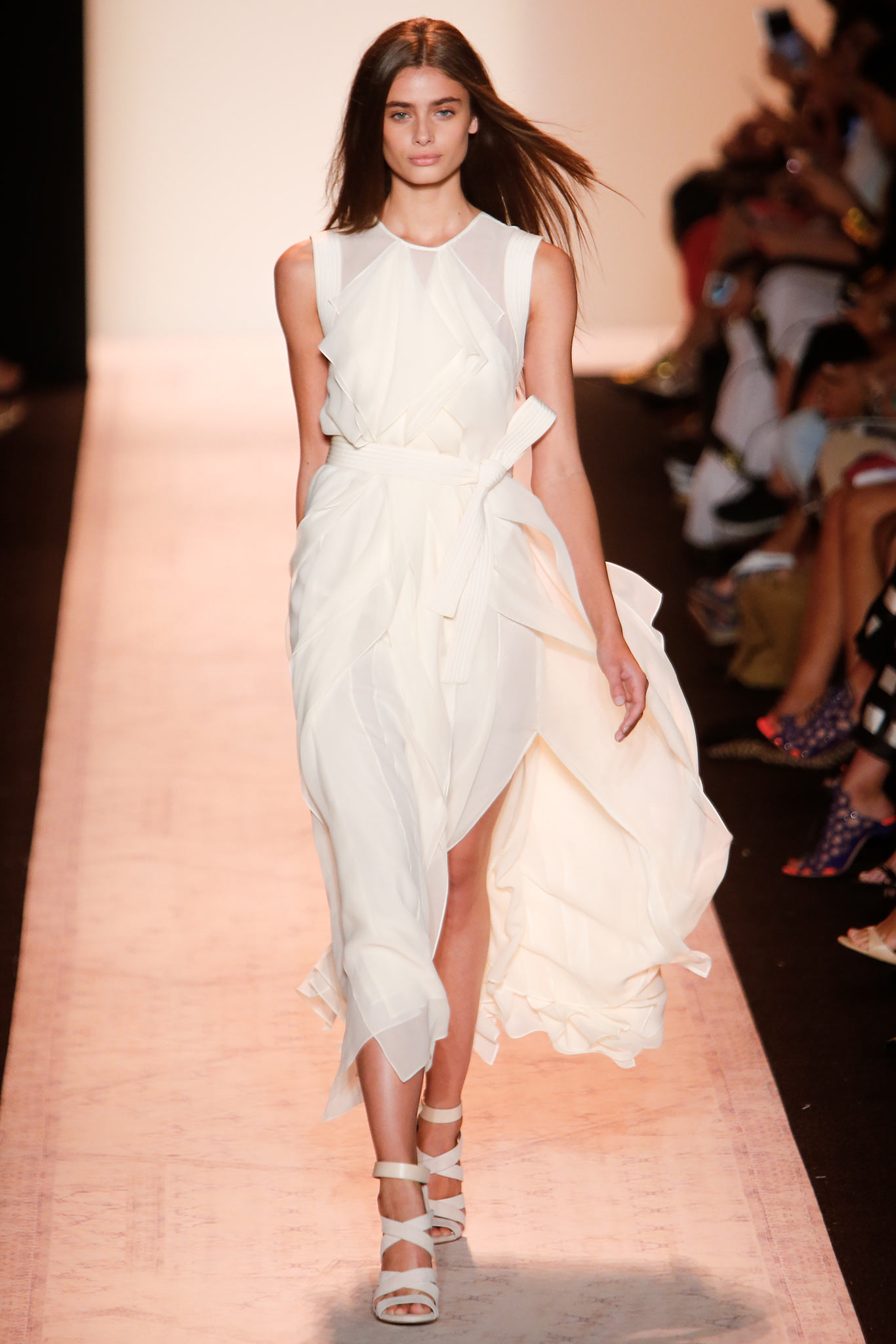 white silk sleeveless dress